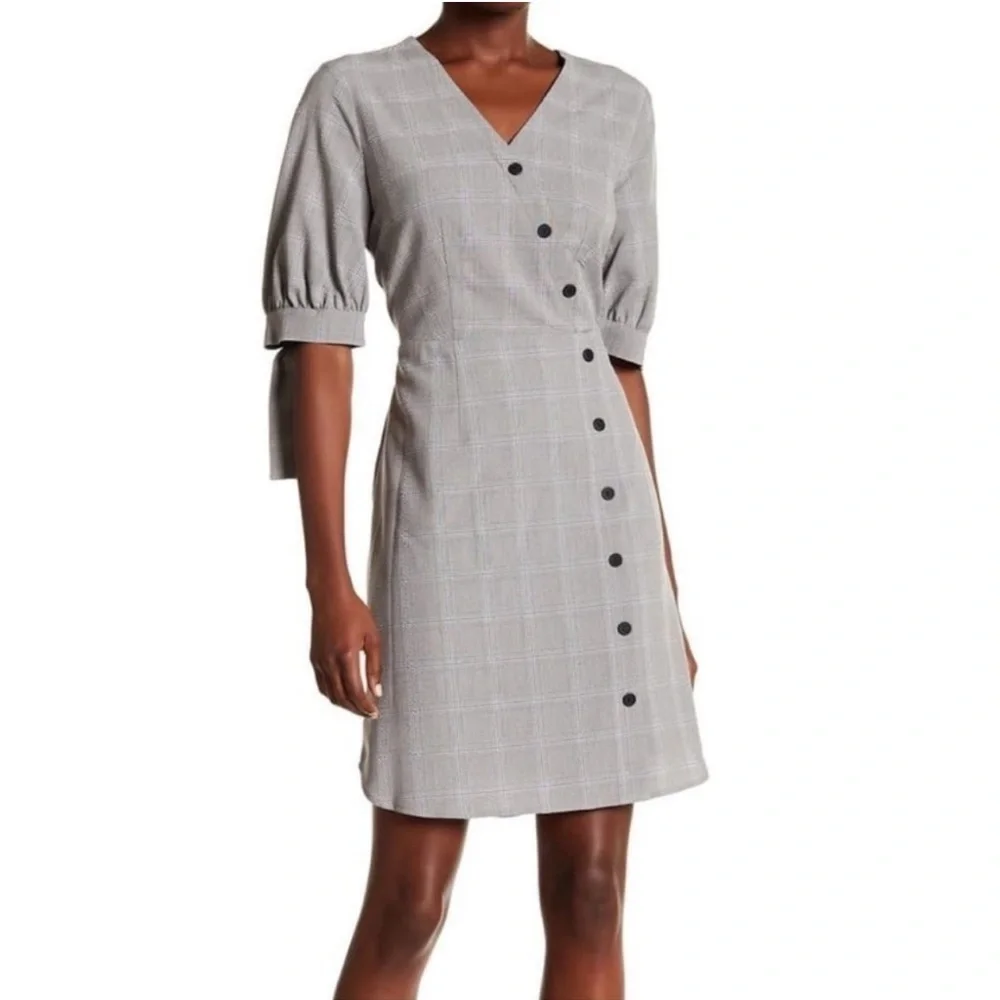 Pleione Gray Glen Plaid Dress XS - Picture 4 of 12
